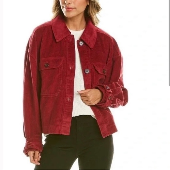 Avec Les Filles Jackets & Blazers - Avec Les Filles (Anthropologie) Cropped Corduroy Oversized Shacket/Jacket Sz S